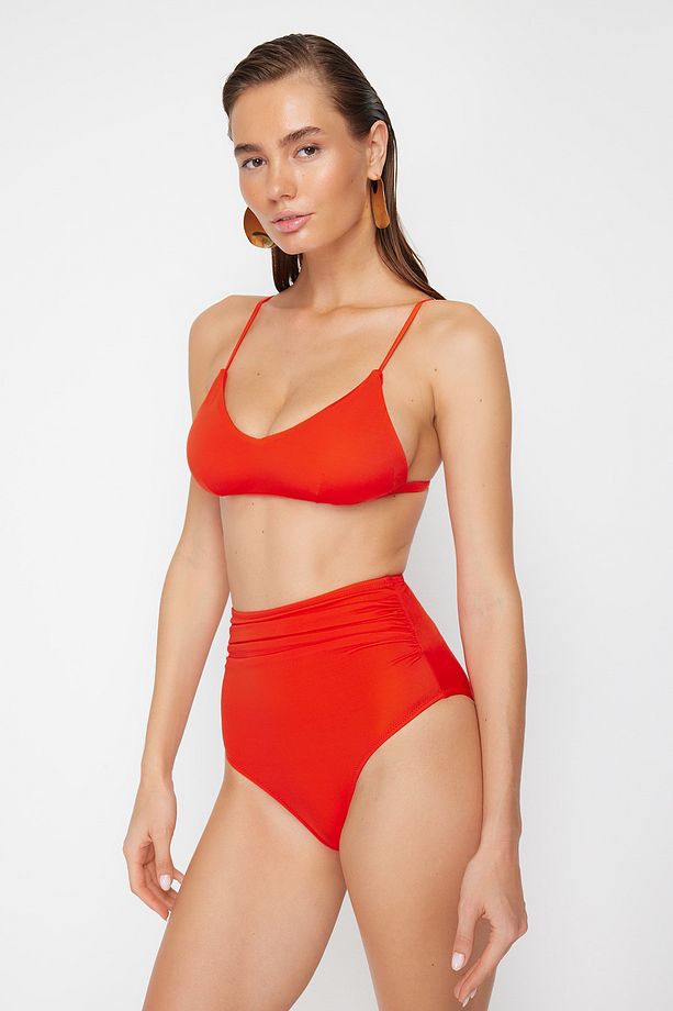 Kırmızı Toparlayıcı Yüksek Bel Hipster Core Bikini Altı TBESS20BA0018 - 3