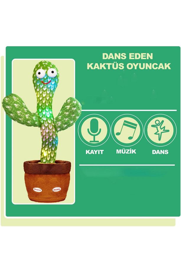 Dans Eden Oyuncak Şarjlı Konuşan Ses Tekrar Eden 120 Şarkılı Oyuncak Kaktüs Oyuncak Çocuk Oyuncak - 2