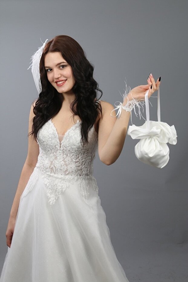 Wedding Dress Jewelry Pouch - Bridal Bag - Off-White