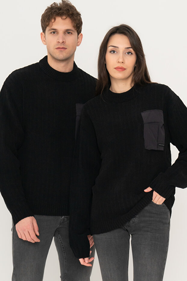 Pocket Detailed Crew Neck Sweater - Metro