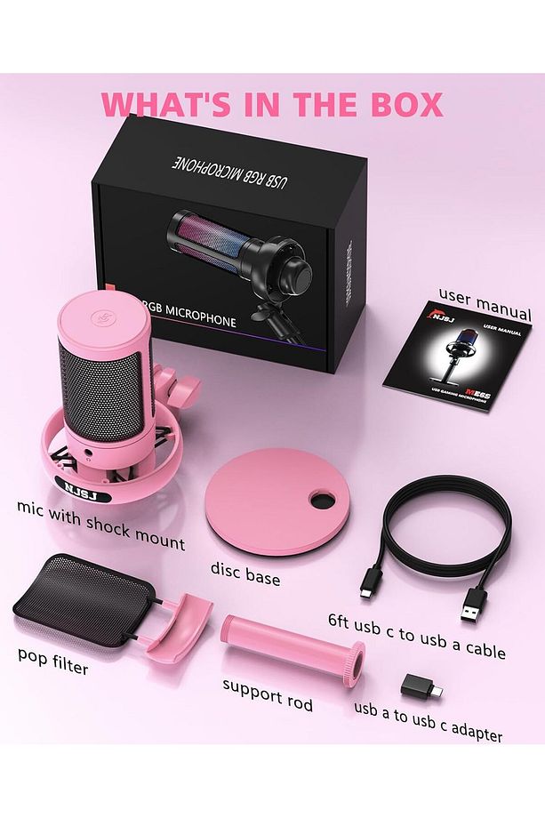 USB Oyun Mikrofonu Dokunmatik Sessize Alma, RGB Aydınlatma PC/PS4/PS5/Mac/Telefon Kondenser Mikrofon - 7