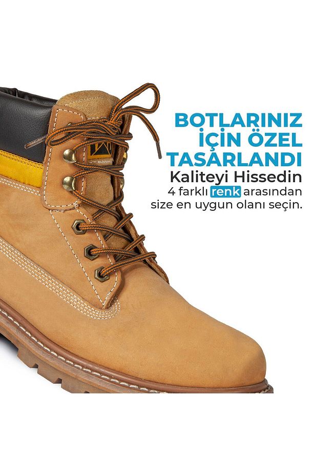 120 Cm Turuncu-siyah Bot Bağcığı, Ayakkabı Bağcığı, Fitilli Bot Bağcık, Ayakkabı Aksesuarı - 1 Çift - 2