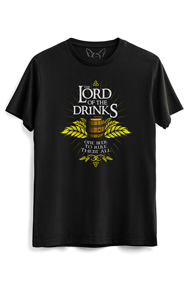 Lord of Drinks Printed Kids Black T-Shirt
