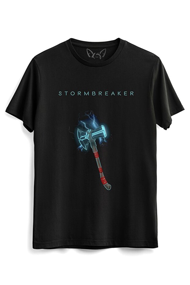Thor Mjolnir Designed Illustrated Hammer Kids Black T-shirt
