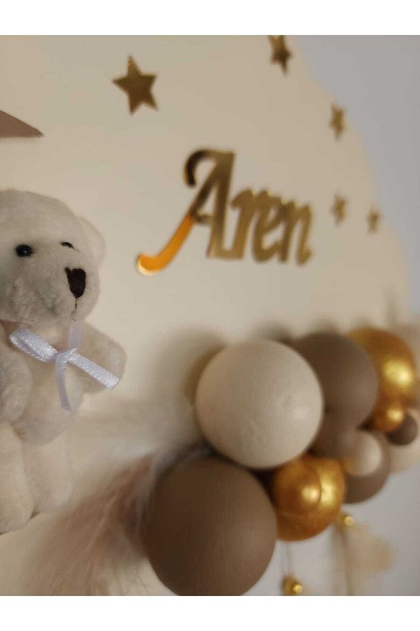 Kapı Süsü Ahşap Bulut Kapısüsü Bebek Odası Isimlik Strafor Toplu - 5