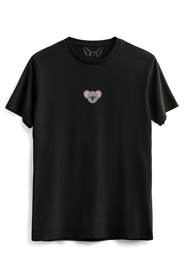Animal Mouse Picture Digital Printed Children's Black T-shirt