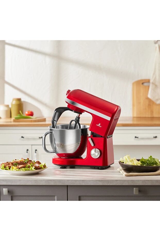 Chef Pro 1750W 5Lt Çelik Hazneli Çift Kollu Stand Mikser Red - 1
