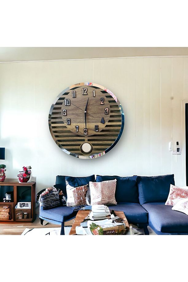 Dmr Model Modern Sarkaclı Duvar Saat, Ahşap Duvar Saati, Duvar Saati, Sarkaclı Saat, Wall Clock - 1