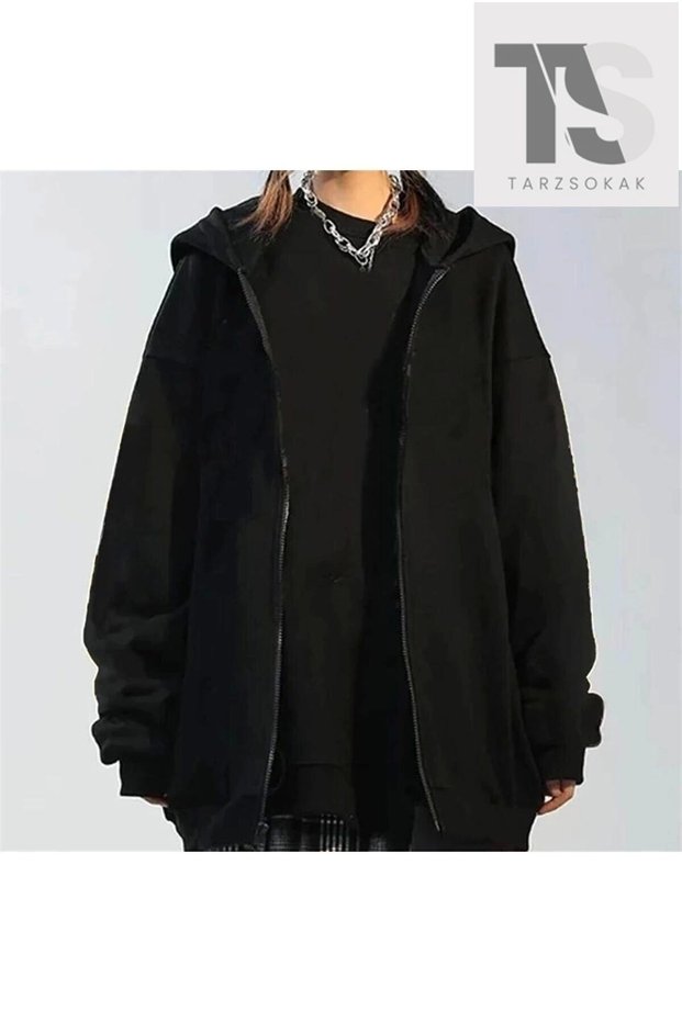Plain Black Unisex Oversized