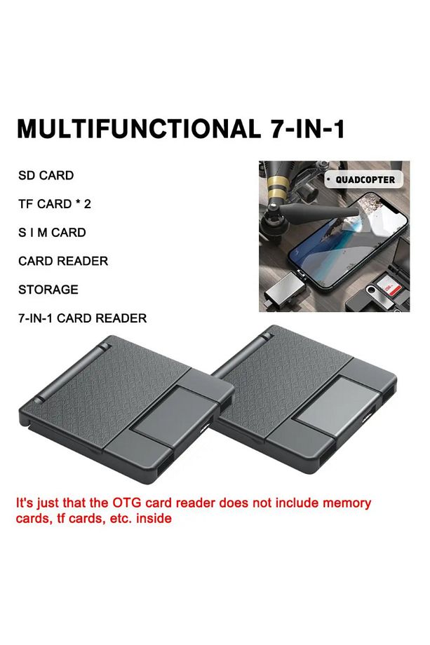 Çok İşlevli 7in1 Otg Usb Kart Okuyucu USB C Adaptörü TF SD Sim Kart Pin Saklama Kutusu için ZR592 - 8
