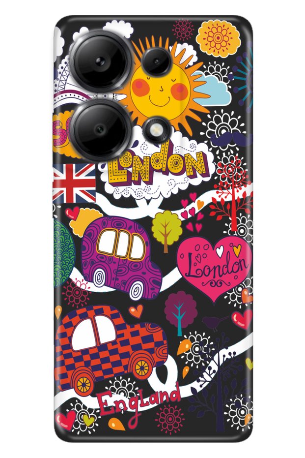 Xiaomi Redmi Note 13 Pro 4g Compatible Case Patterned Printed Silicone London Taxi