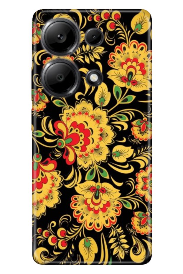 Xiaomi Redmi Note 13 4g Compatible Case Themed Printed Silicone Khokhloma