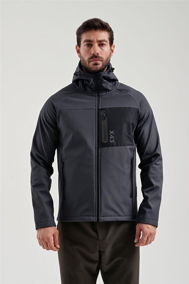 Erkek Antrasit Softshell Mont 2011120 - 1
