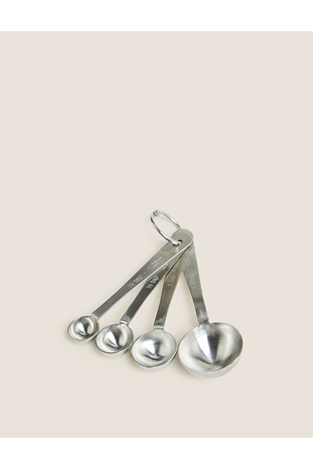Paslanmaz Çelik 4'lü Ölçü Kaşığı Seti - 1