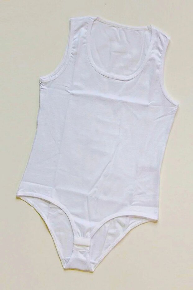 6 Pieces Girl's Cotton Thick Strap Undershirt with Snap Fasteners 92% Cotton 8% Lycra