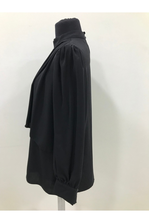 V Taş Aksesuarlı Bluz - 3