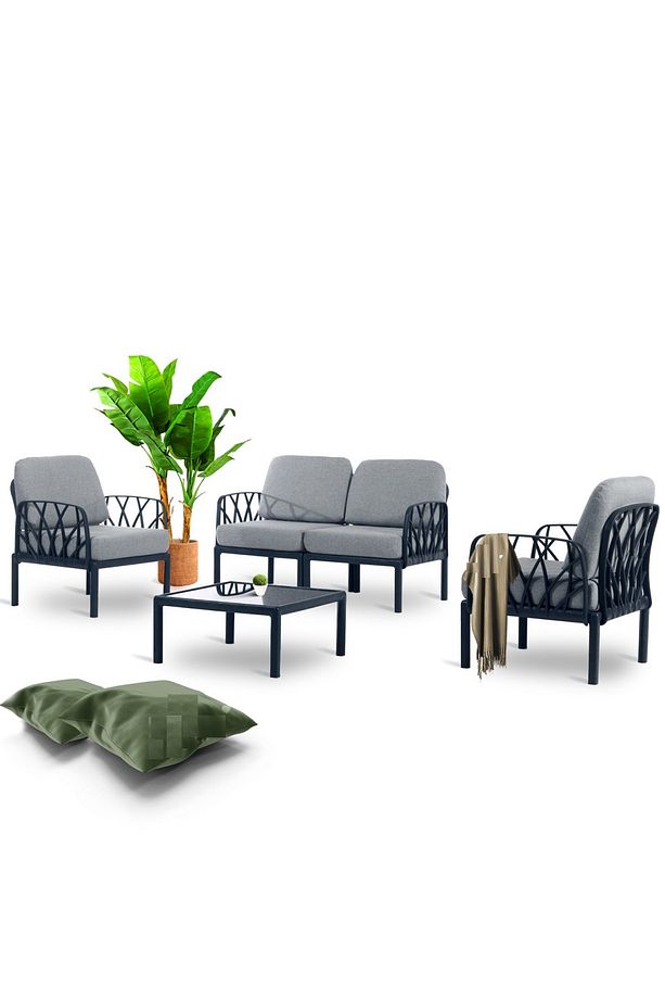 Garda Modüler Sofa Bahçe Oturma Grubu 2'li Set - 2
