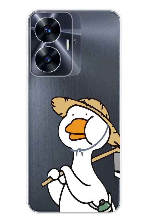Realme C55 Compatible Duck Pattern Transparent Phone Case
