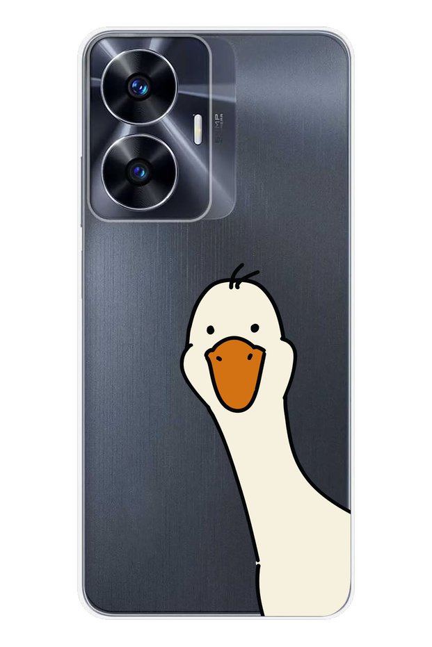 Realme C55 Compatible Cute Duck Pattern Transparent Phone Case