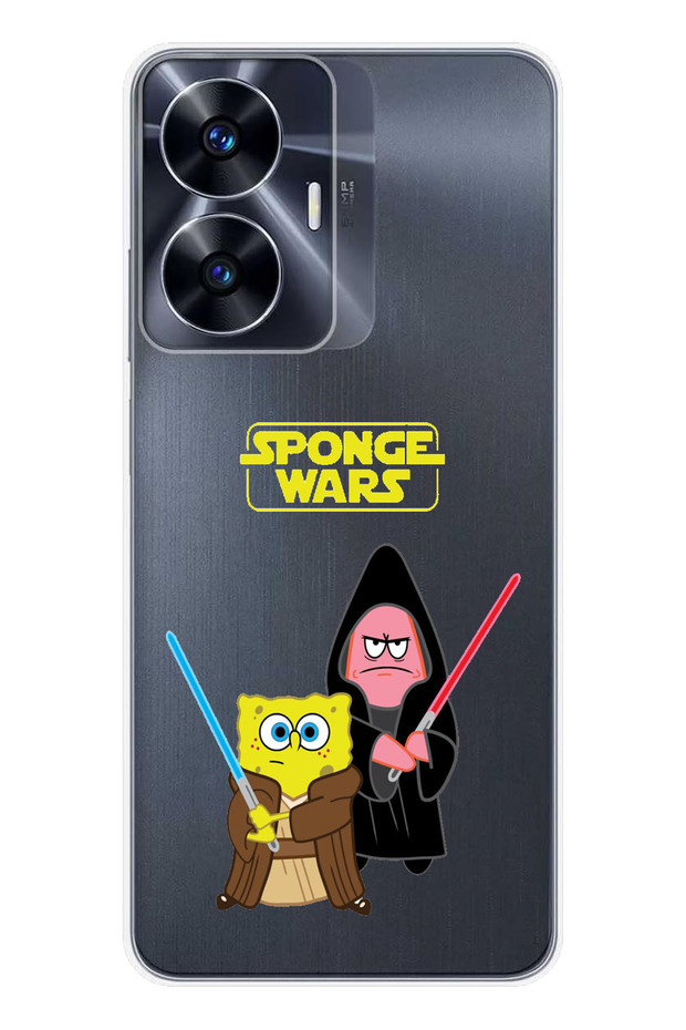 Realme C55 Compatible Sunger Bob Star Wars Patterned Transparent Phone Case