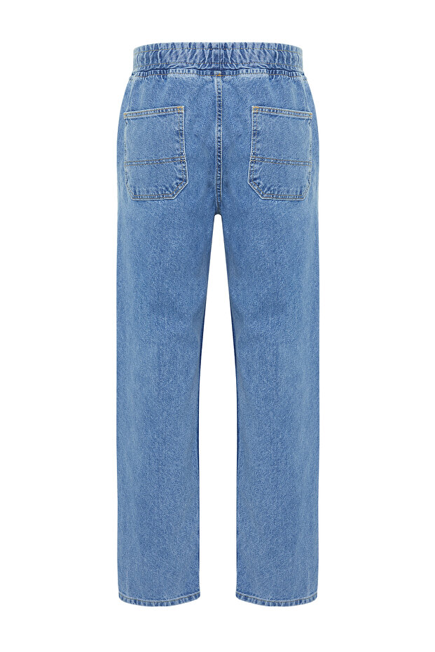 Mavi Regular Fit Beli Lastikli Geniş Kalıp Bol Kot Pantolon Jeans TMNAW24JE00025 - 9