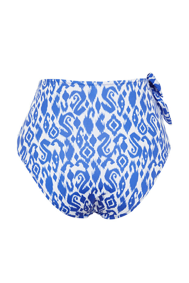 Etnik Desenli Bağlamalı Hipster Yüksek Bel Bikini Altı TBESS24BA00133 - 8
