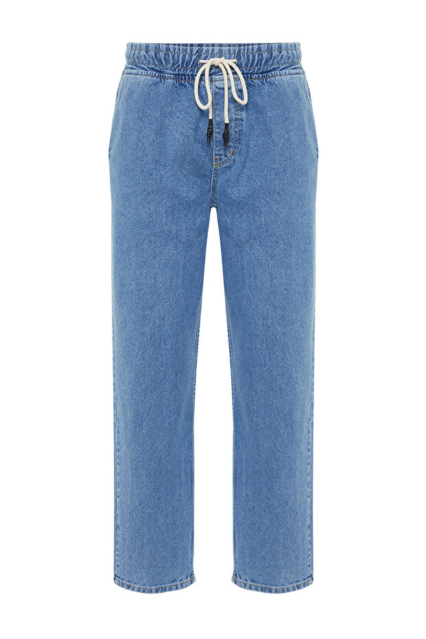 Mavi Regular Fit Beli Lastikli Geniş Kalıp Bol Kot Pantolon Jeans TMNAW24JE00025 - 8