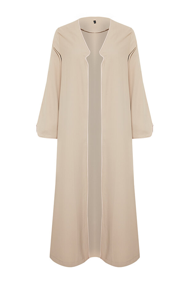 Taş Biyeli Aerobin Uzun Dokuma Kap & Ferace & Abaya TCTSS24KF00012 - 8