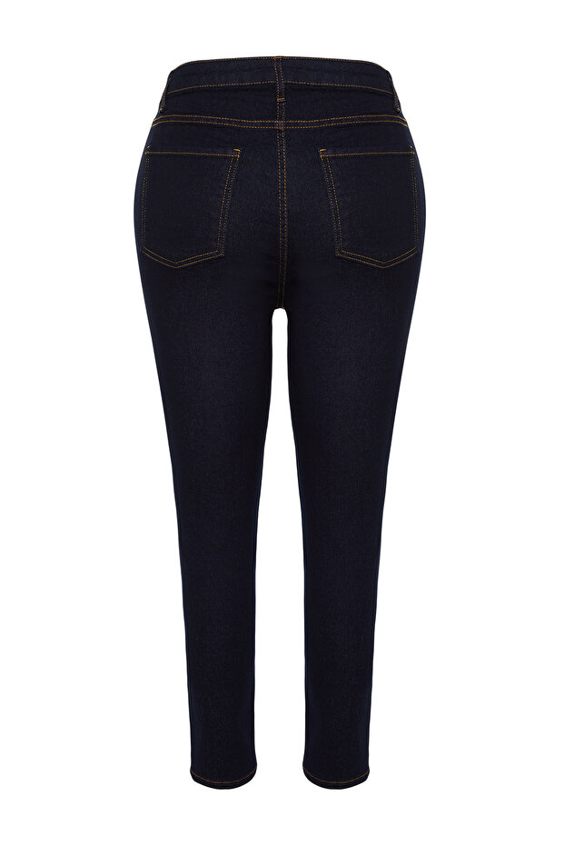 Koyu Mavi Ekstra Esnek/Stretch Büyük Beden Skinny Jeans TBBSS24CJ00006 - 9