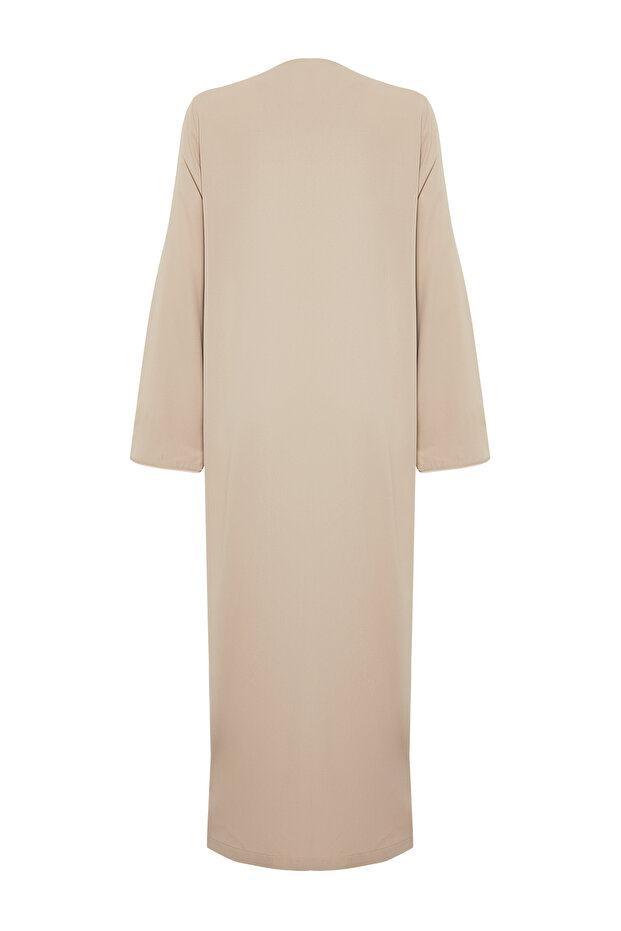 Taş Biyeli Aerobin Uzun Dokuma Kap & Ferace & Abaya TCTSS24KF00012 - 9