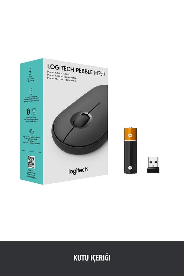 Pebble M350 Kablosuz Bluetooth Mouse Siyah Sessiz - 9