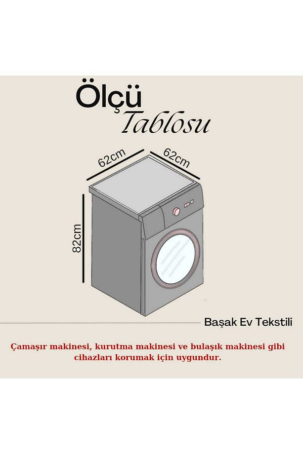 GOLD SİMLİ Fermuarlı Çamaşır ve Kurutma Makinesi Örtüsü - 5
