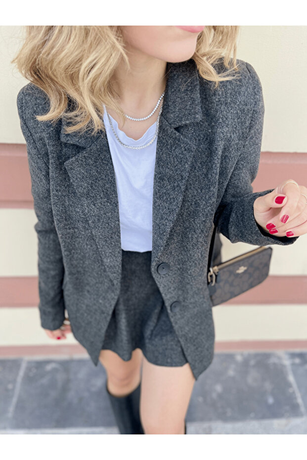 Kaşe Blazer Ceket - 4