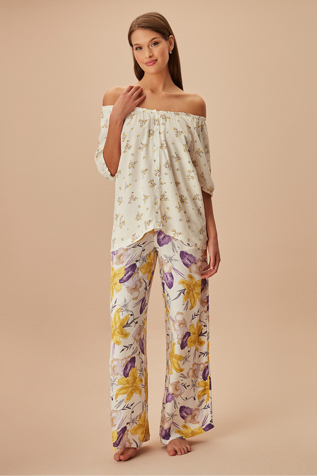 Lila Maskülen Pijama Takımı - 4