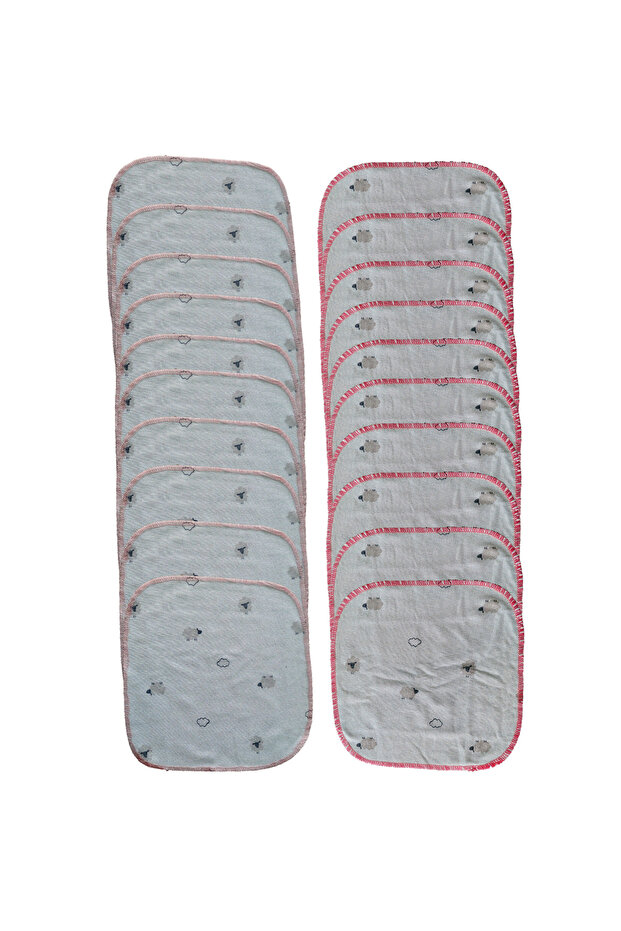 Combed Cotton Mouth Wipes-sweat Wipes 20 Pieces 19x19 Cm