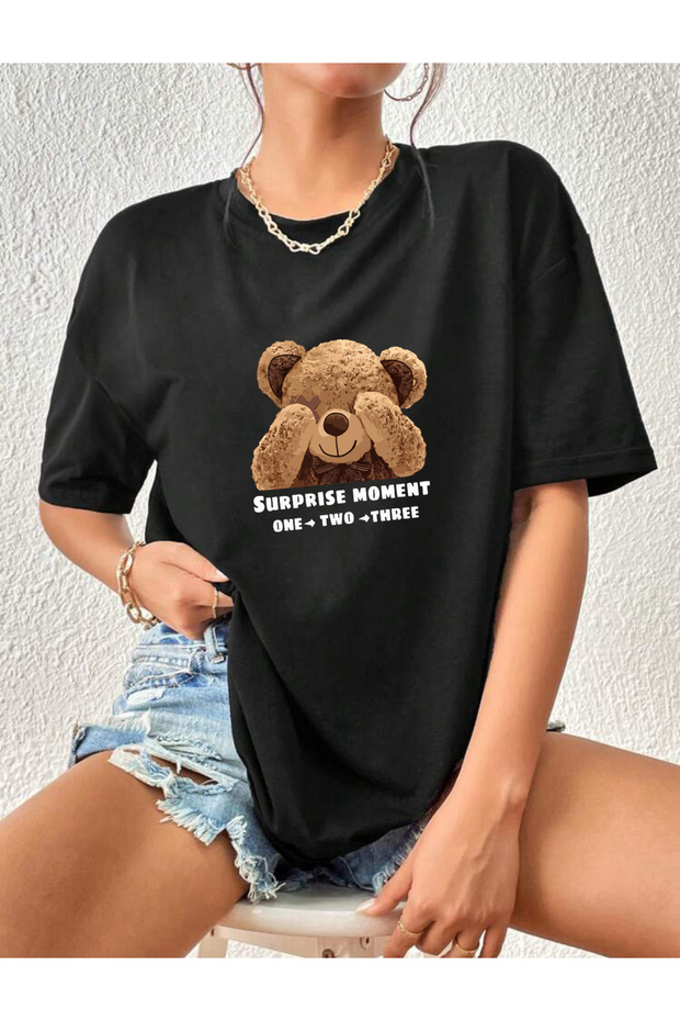 Teddy Bear Printed T-shirt (Surprise Moment)