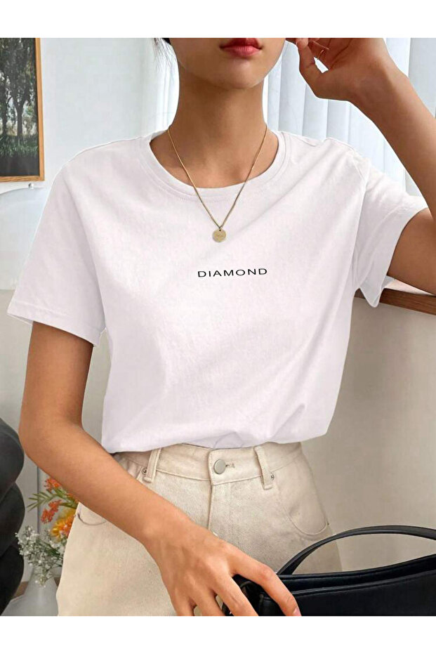 DIAMOND Oversize Crew Neck Cotton T-SHIRT