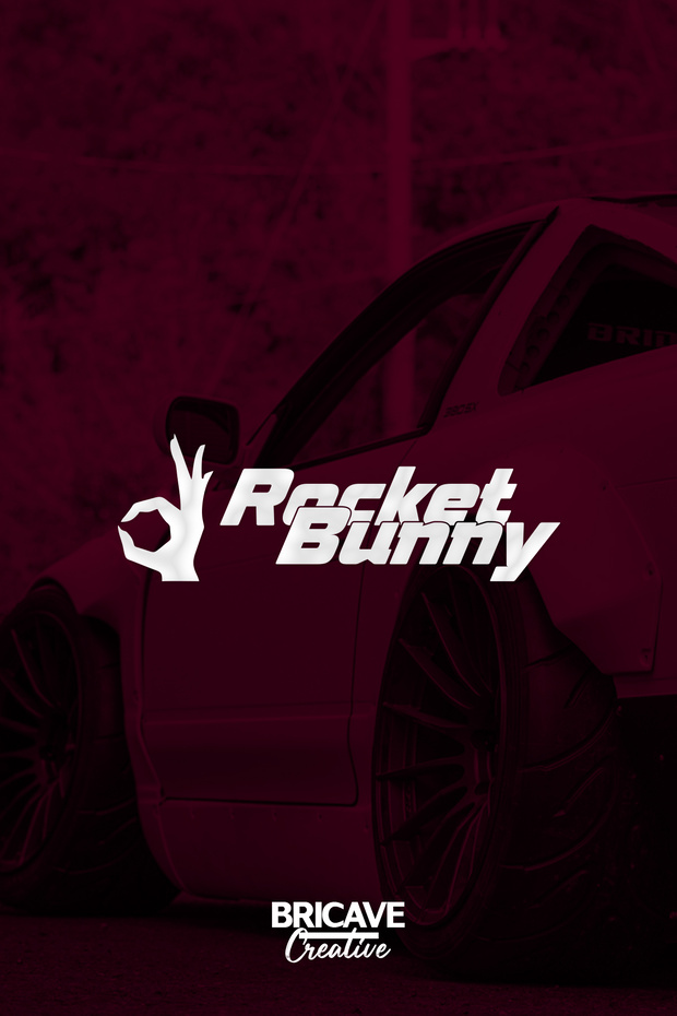 Rocket Bunny JDM Car-Motorcycle Windshield Sticker 24x8cm