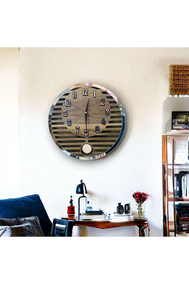 Dmr Model Modern Sarkaclı Duvar Saat, Ahşap Duvar Saati, Duvar Saati, Sarkaclı Saat, Wall Clock - 2