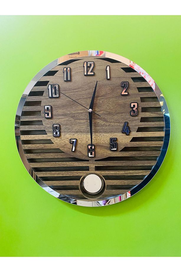 Dmr Model Modern Sarkaclı Duvar Saat, Ahşap Duvar Saati, Duvar Saati, Sarkaclı Saat, Wall Clock - 5