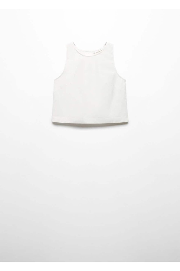 Pamuklu cropped bluz - 3