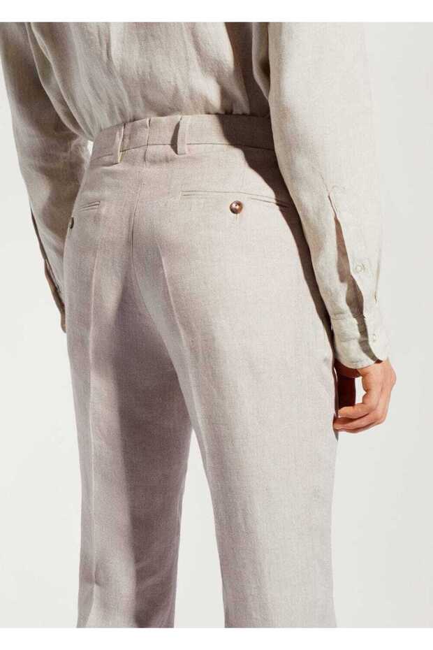 %100 keten pantolon - 5