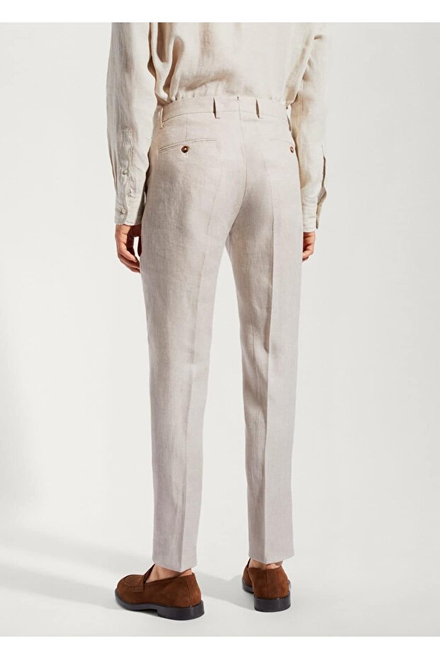 %100 keten pantolon - 4