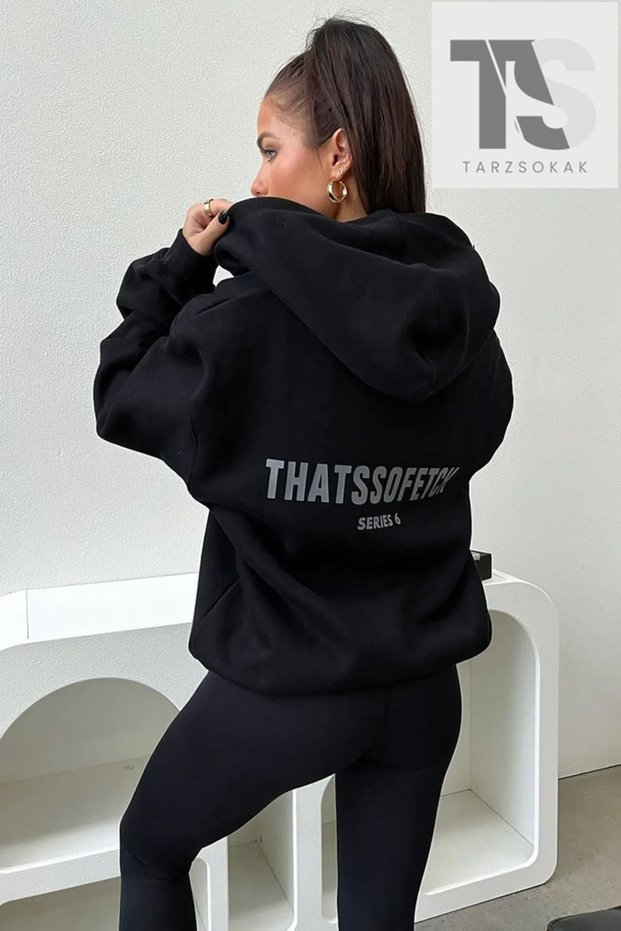 Thatssofetch Series 6 Printed Knitted Cotton 2 Thread Black Zipper Cardigan