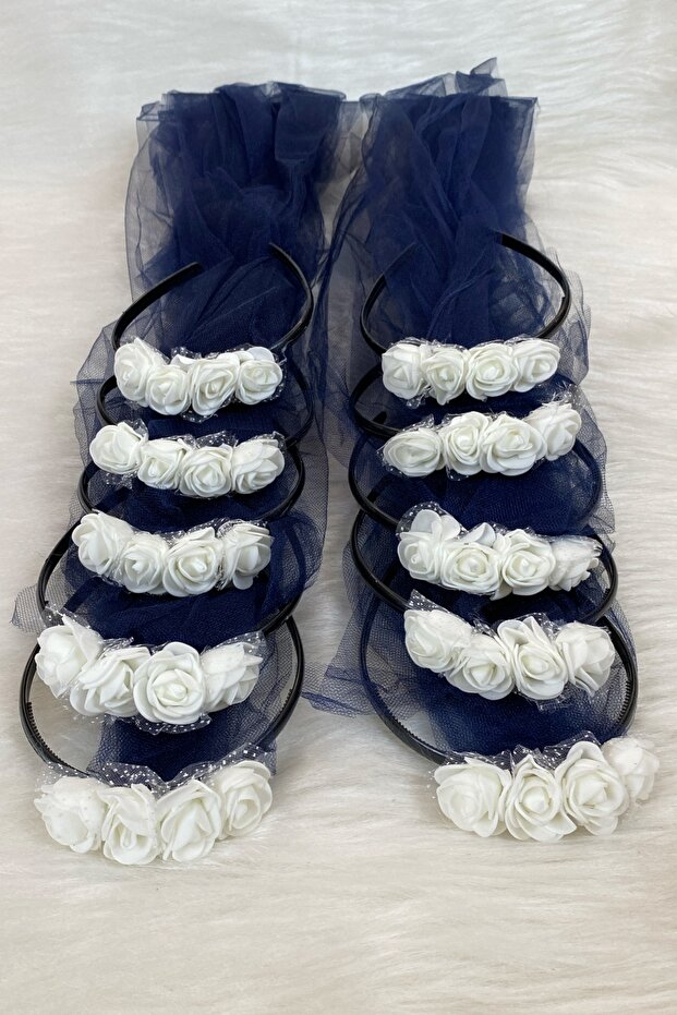 Navy Blue Bridesmaid Crown, Bridal Henna Night Wedding Bride Bachelorette Party Circumcision Crown 10 Pieces