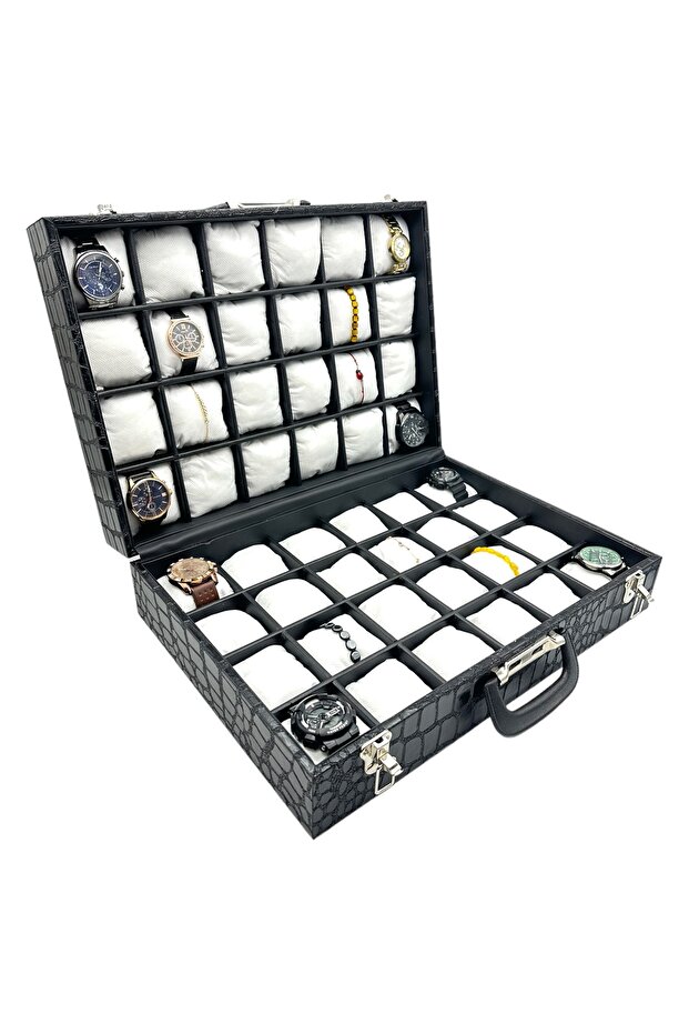 Watch Bag 48 Pieces Patent Leather with Black Handles
