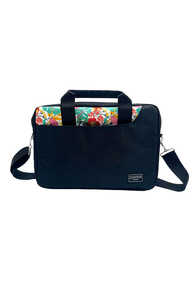 Studio 13-14'' Inç Çiçek Desen Siyah Unisex Laptop/macbook/notebook/bilgisayar/evrak Çantası - 2