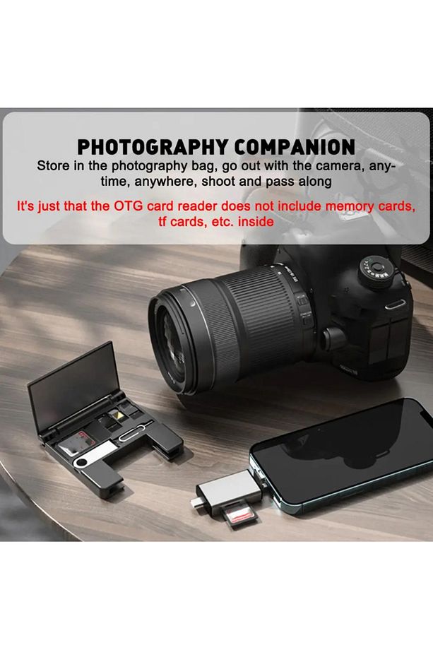 Çok İşlevli 7in1 Otg Usb Kart Okuyucu USB C Adaptörü TF SD Sim Kart Pin Saklama Kutusu için ZR592 - 6