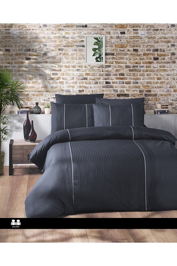 First Choice Double Dark Deluxe Ranforce Duvet Cover Set Elegant