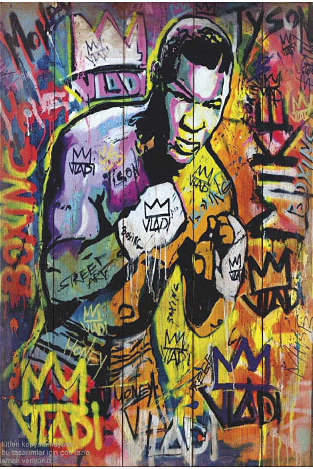 Mike Tyson Box Pop Art Aesthetic Decor Painting Retro Wood Poster